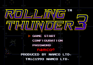 Rolling Thunder 3 Title Screen